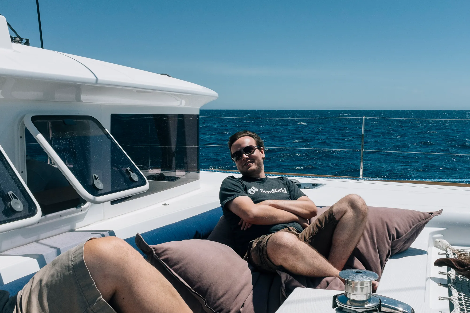 Josh enjoying a food coma.