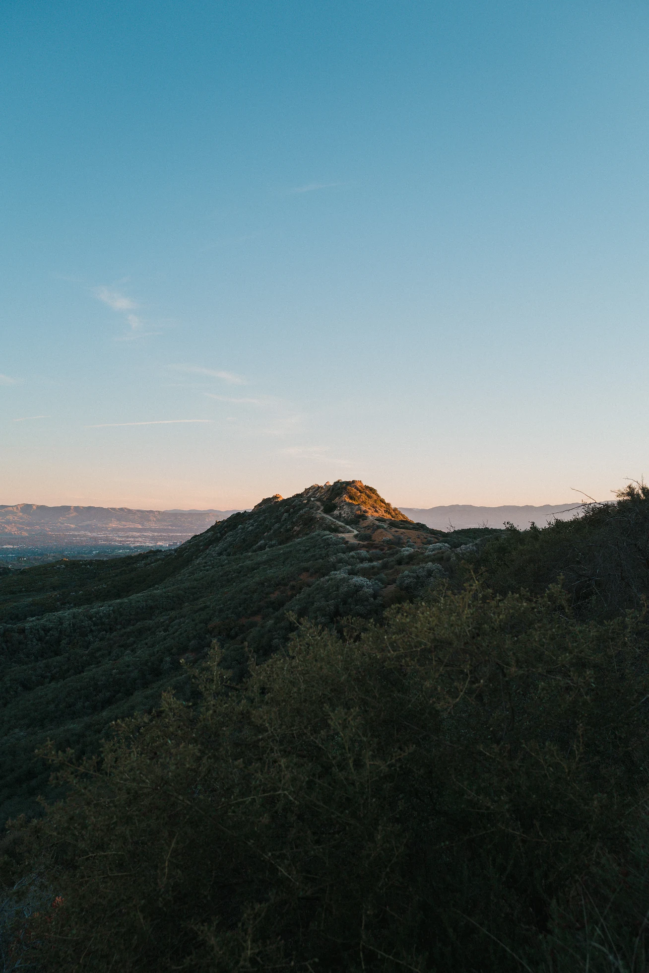A ridge catching the first light of the day