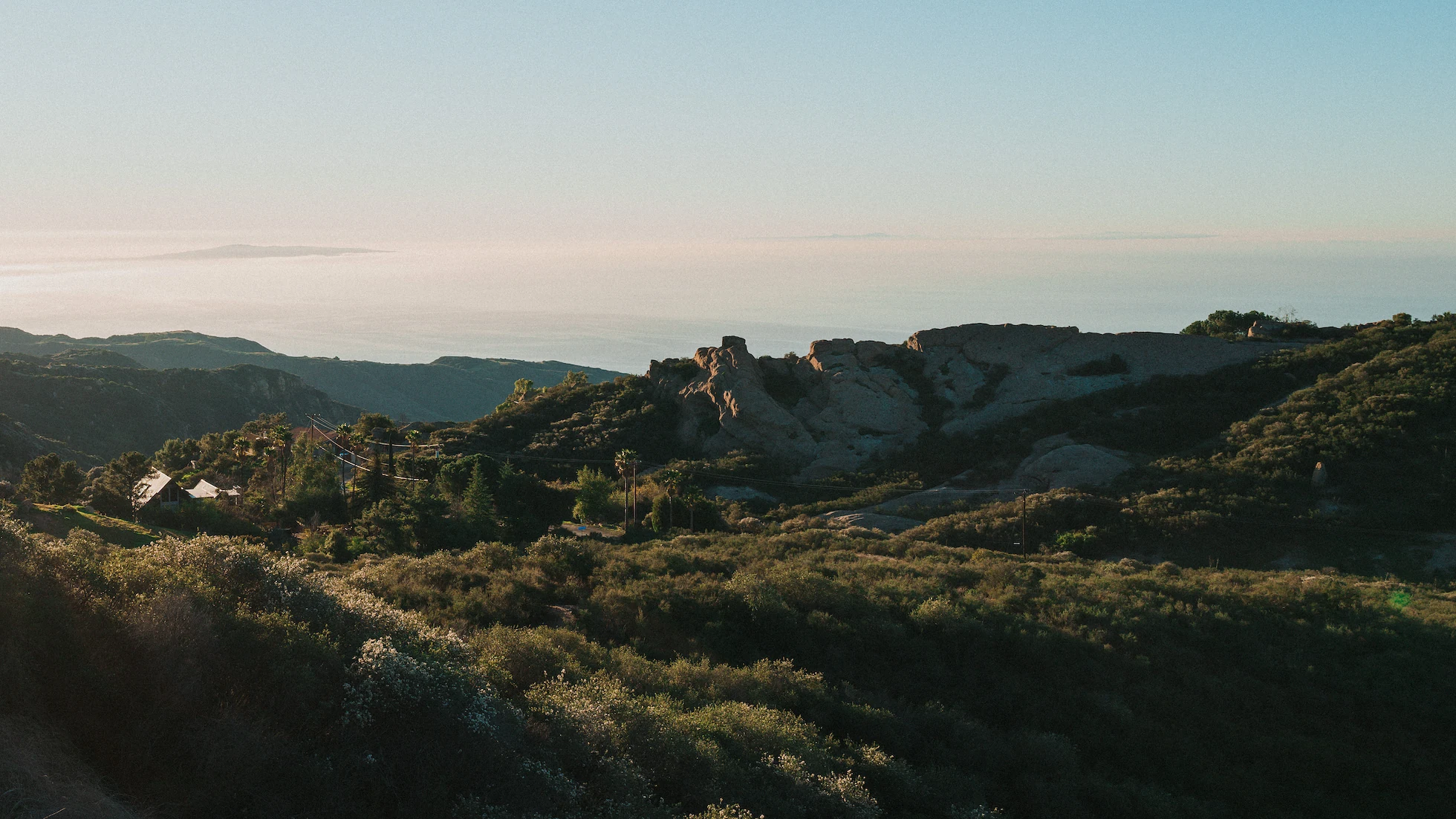 Sandstone outcroppings above the Pacific